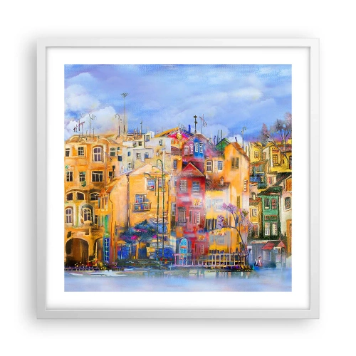 Poster în ramă albă - Suntem împreună - 50x50 cm