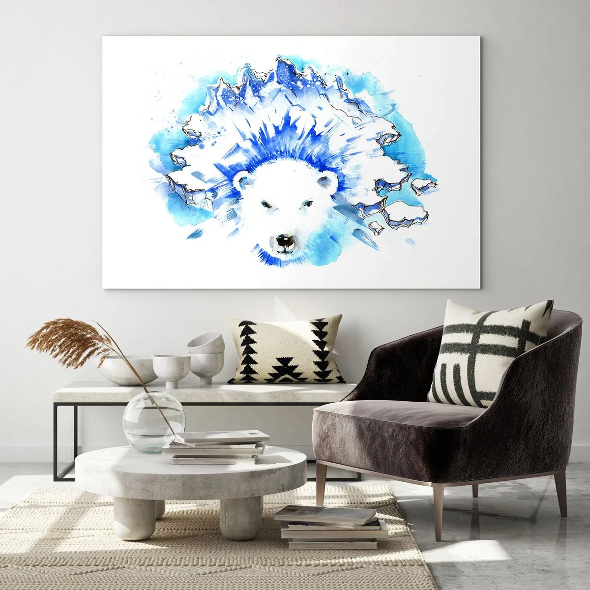 Tablou pe sticlă - Regele Arcticii într-o coroană de gheață - 100x70 cm