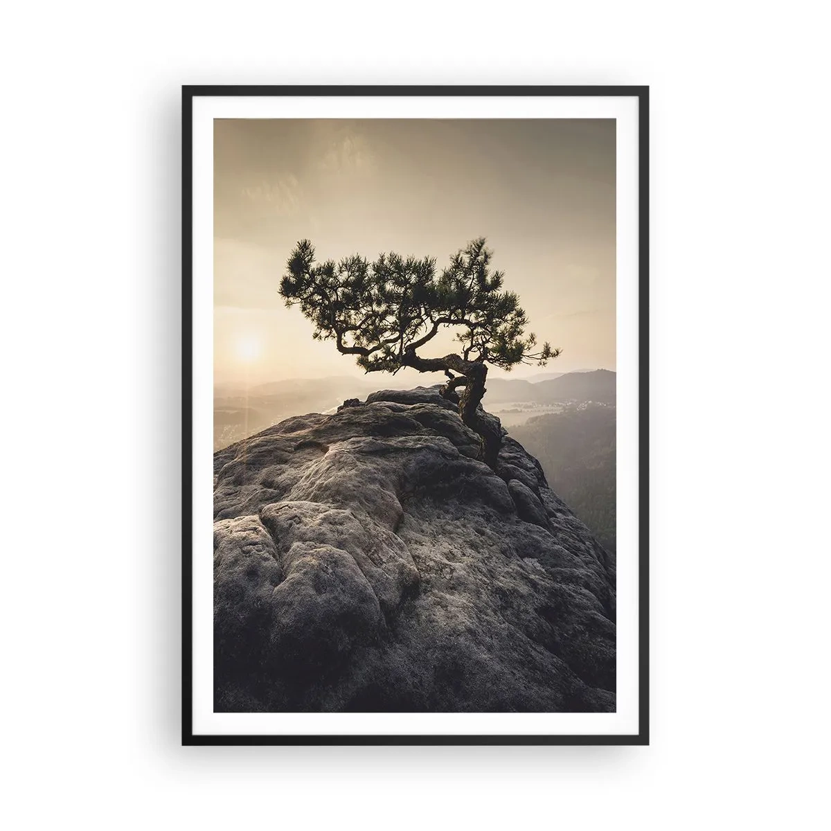 Poster în ramă neagră - Viața învinge întotdeauna - 70x100 cm