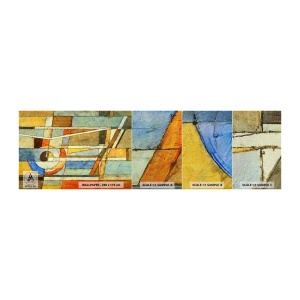 Mostră tapet Premium Canvas - Cubismul în construcție - Abstracția, Bucată, Grafică - 100x30 cm