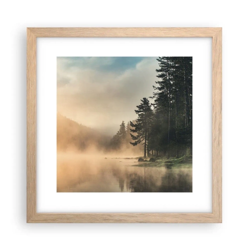 Poster în ramă de stejar deschis - Nașterea unei zile - 30x30 cm