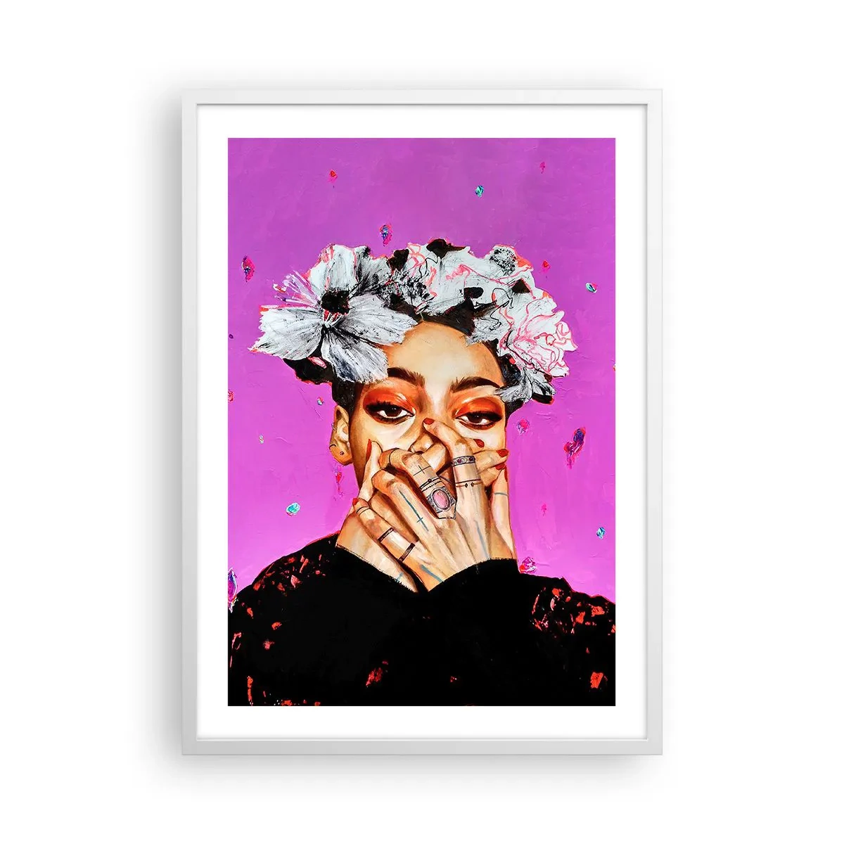 Poster în ramă albă - Un pic nebună - 50x70 cm