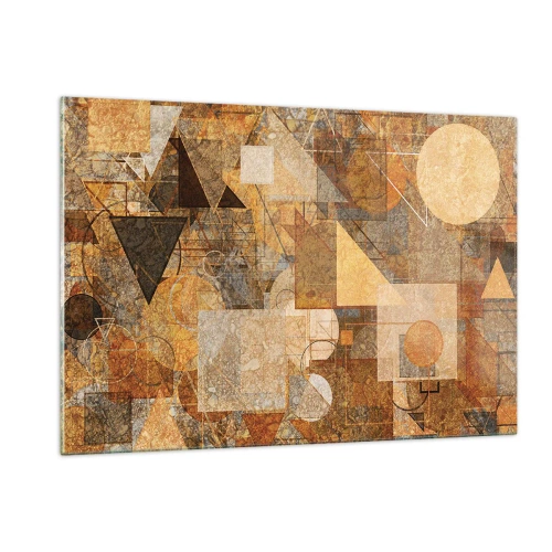 Tablou pe sticlă - Studiu cubist de bronz - 120x80 cm