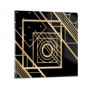 Tablou pe sticlă - Geometrie de aur - 70x70 cm