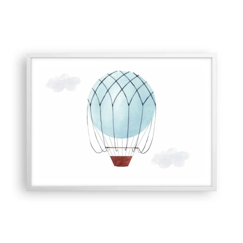 Poster în ramă albă - Complet în nori - 70x50 cm