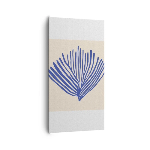 Tablou pe pânză - Evantai albastru - 65x120 cm