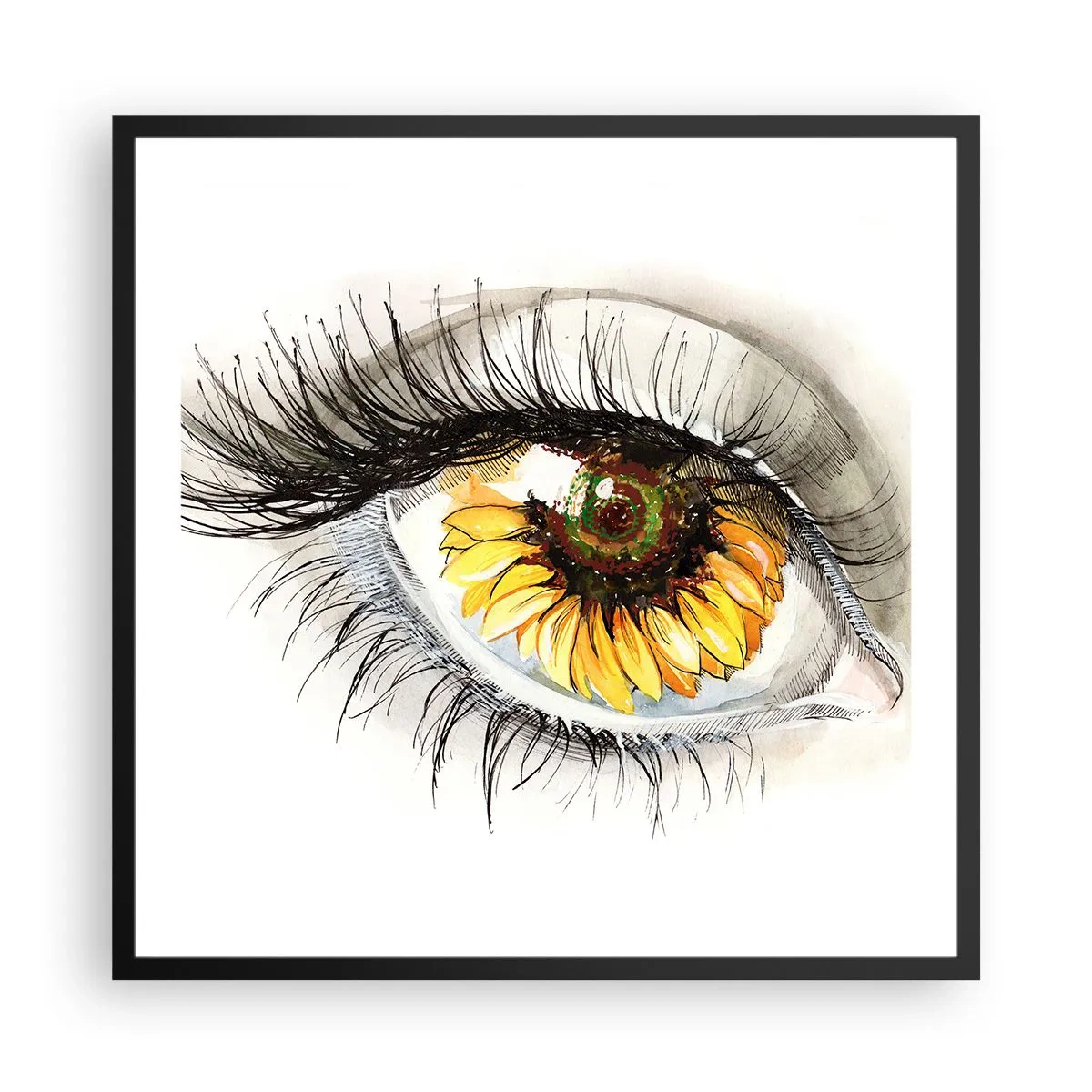 Poster în ramă neagră - O privire la fel de fierbinte ca vara - 60x60 cm