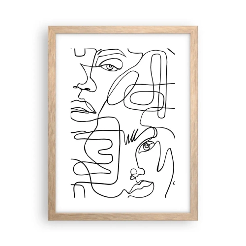 Poster în ramă de stejar deschis - Într-o încurcătură de emoții - 30x40 cm