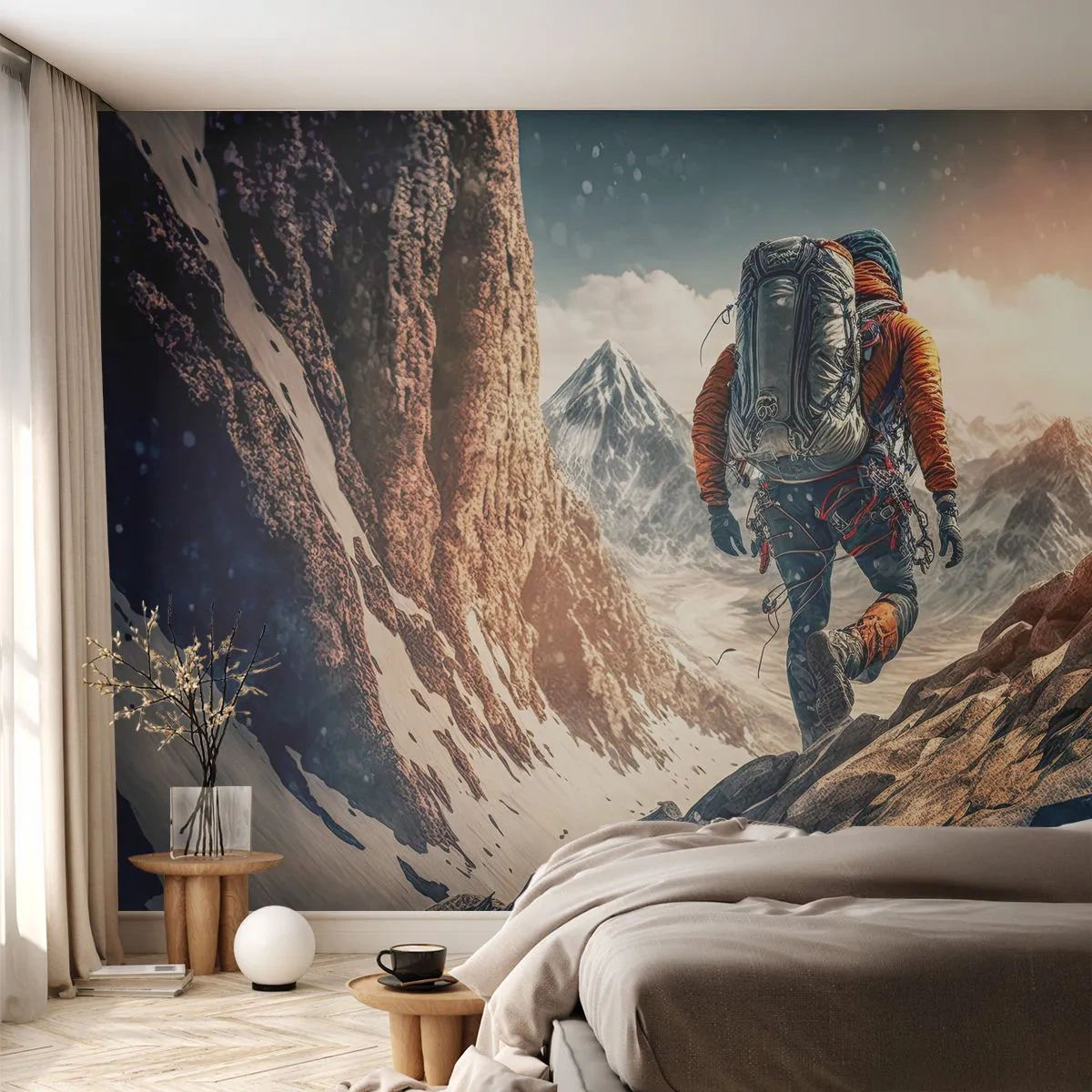 Tapet Premium Sand - Războinic singuratic - Alpi, Alpinism, Munţi - 100x70 cm