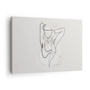 Tablou pe pânză Canvas - Figură de artă liniară abstractă pe un fundal deschis - 70x50cm - Arta seducției - Decorațiune modernă pentru perete pentru living și dormitor ARTTOR