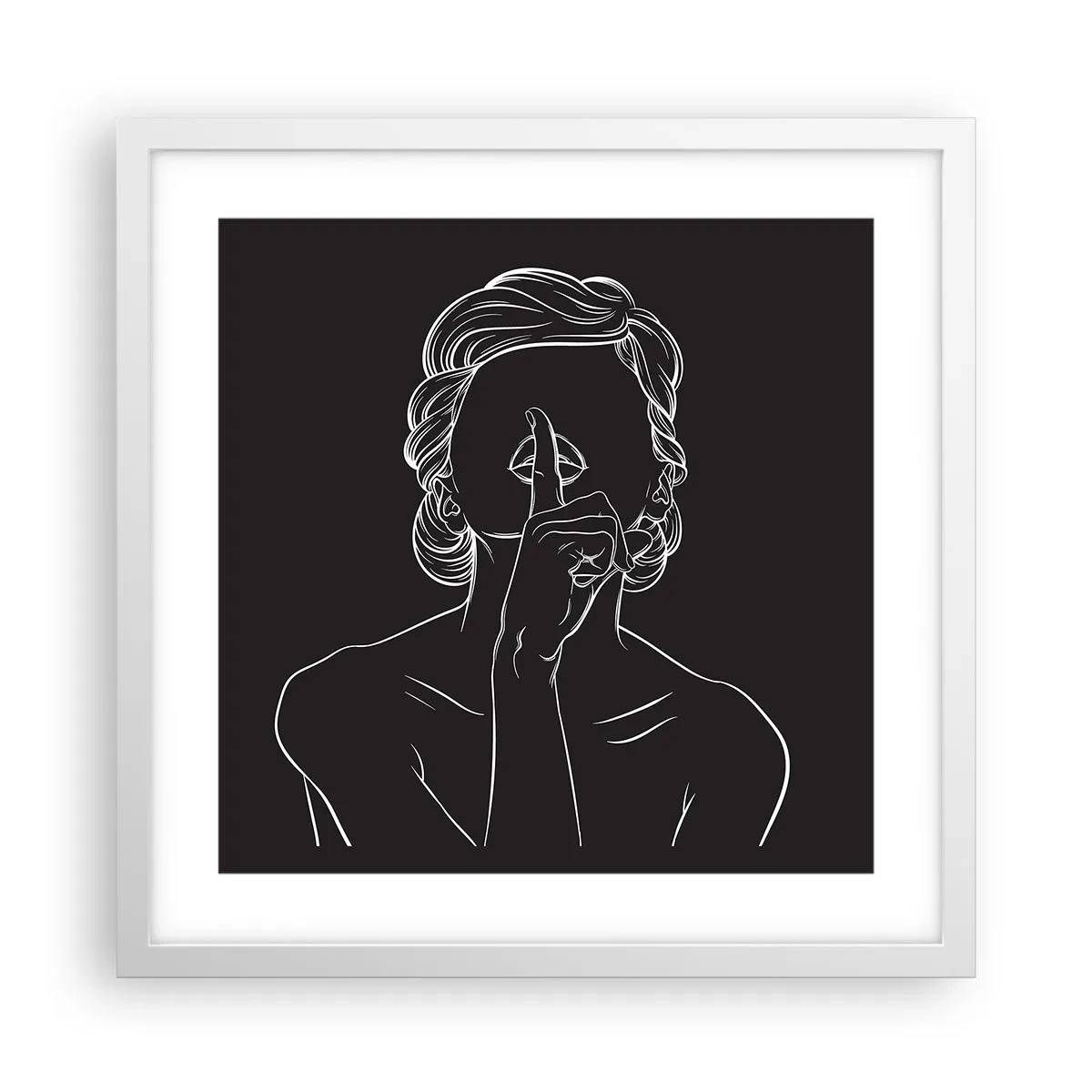 Poster în ramă albă - Frumusețea înflorește în tăcere - 40x40 cm