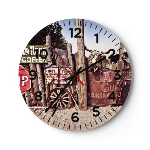 Ceas de perete - Ceas pe sticlă - Iar timpul s-a oprit - 30x30 cm