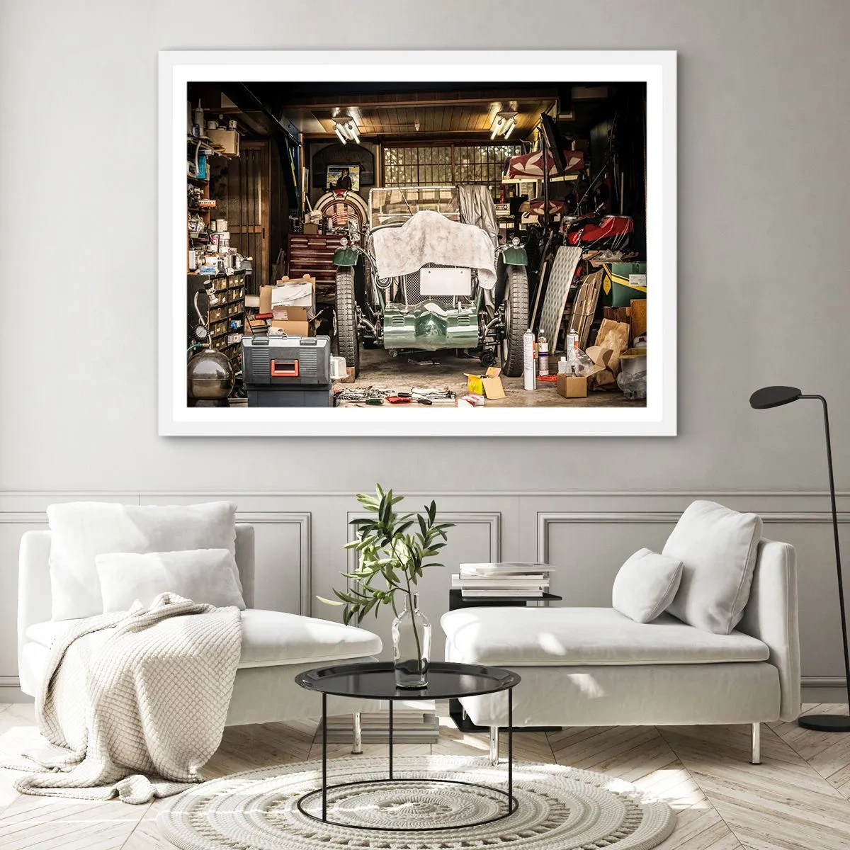 Poster în ramă albă - Înapoi în trecut - 91x61 cm