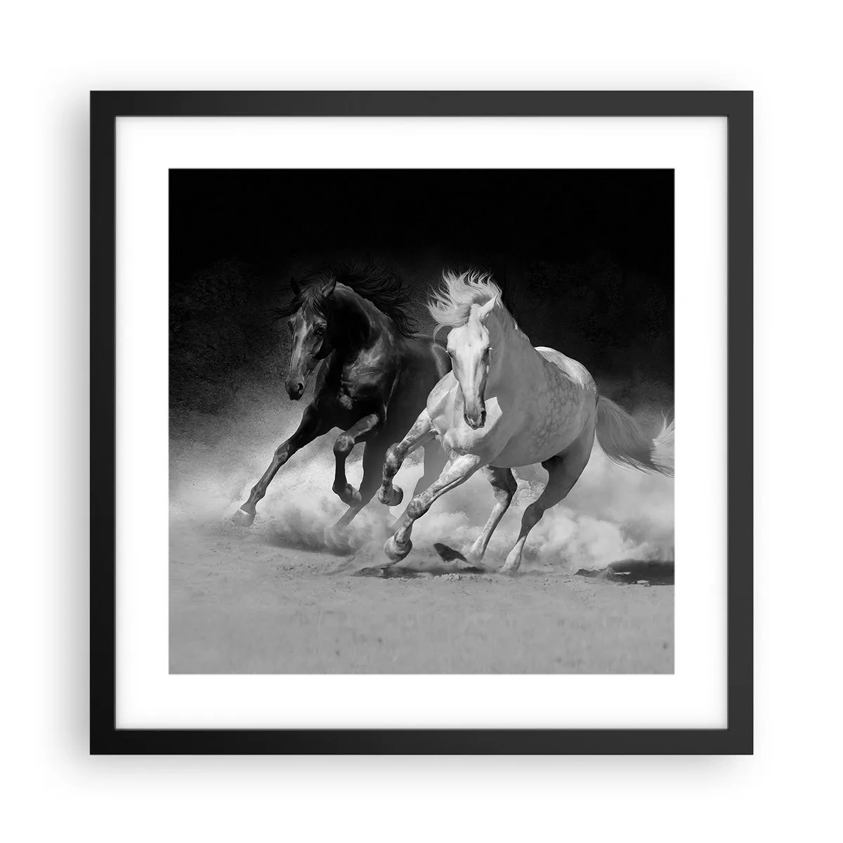 Poster în ramă neagră - Galopul libertății - 40x40 cm