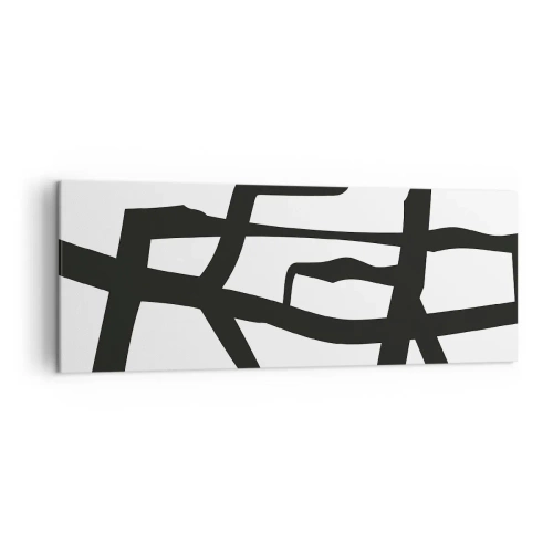 Tablou pe pânză - Construcție în alb și negru - 140x50 cm