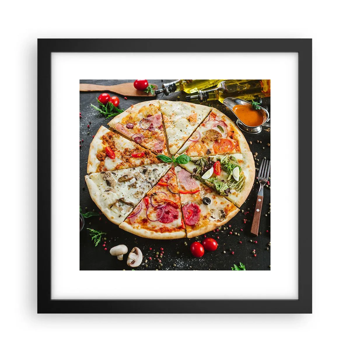 Poster în ramă neagră - Un evantai de arome - 30x30 cm