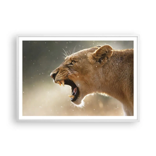 Poster în ramă albă - Încearcă să nu asculți - 100x70 cm
