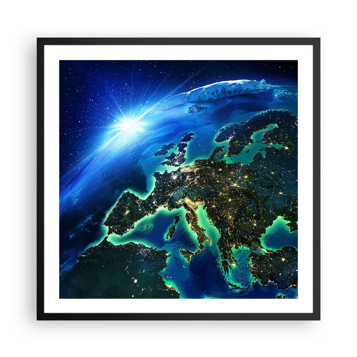 Poster în ramă neagră - O Europă scânteietoare - 60x60 cm