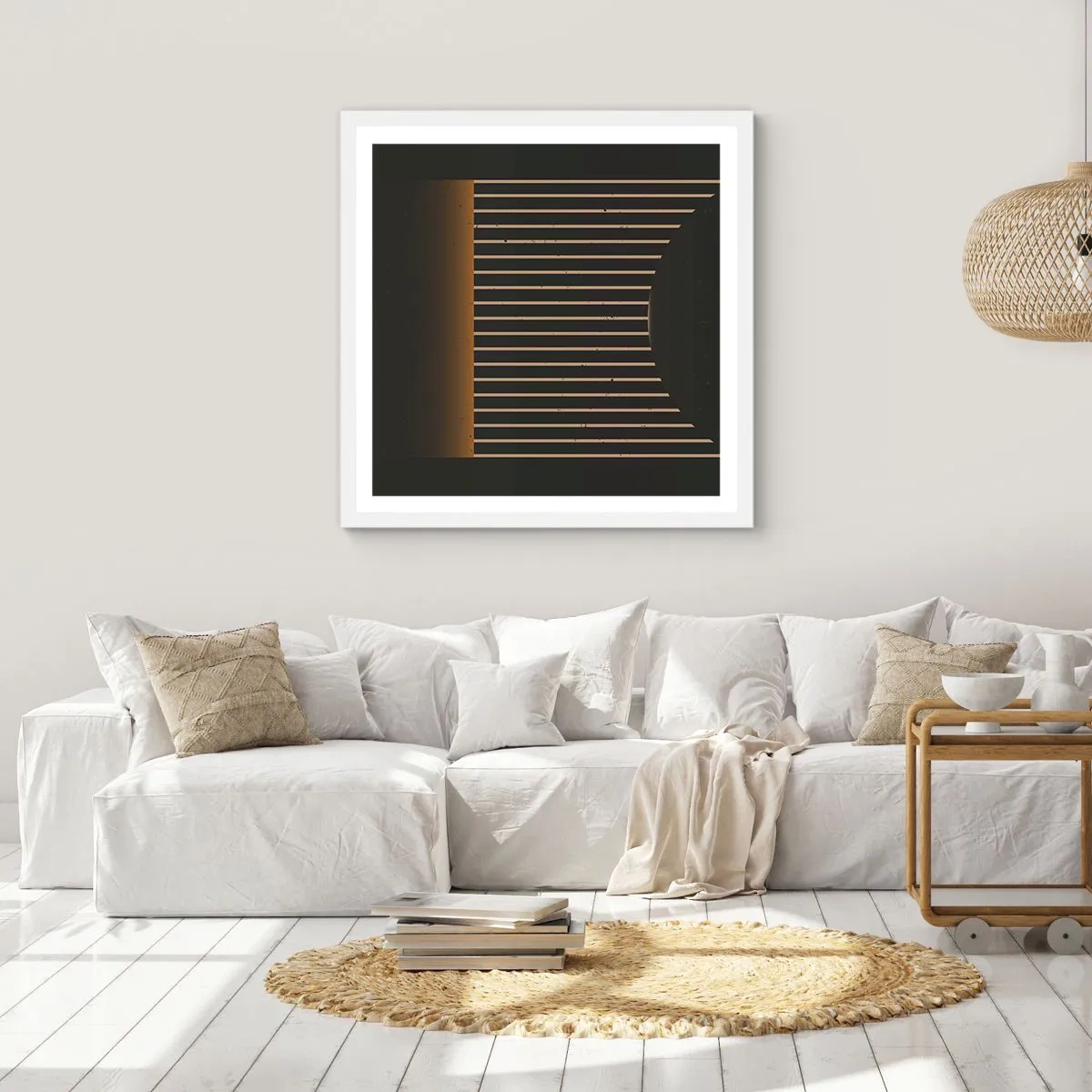 Poster în ramă albă - Explorați întunericul - 30x30 cm