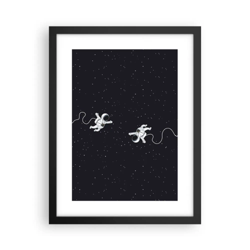 Poster în ramă neagră - Dansul spațial - 30x40 cm