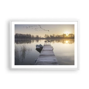 Poster în ramă albă - O să mă întorc în curând - 70x50 cm