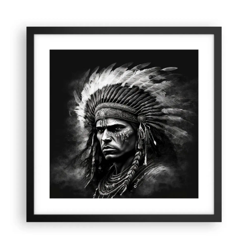 Poster în ramă neagră - Conducător și luptător - 40x40 cm