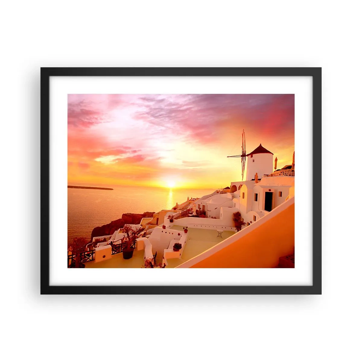 Poster în ramă neagră - Dizolvându-se în alb și auriu - 50x40 cm