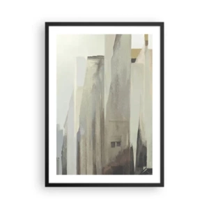 Poster în ramă neagră - Arhitectură abstractă în culori discrete - 50x70cm - Vis urban - Decorațiune modernă pentru perete pentru living și dormitor ARTTOR