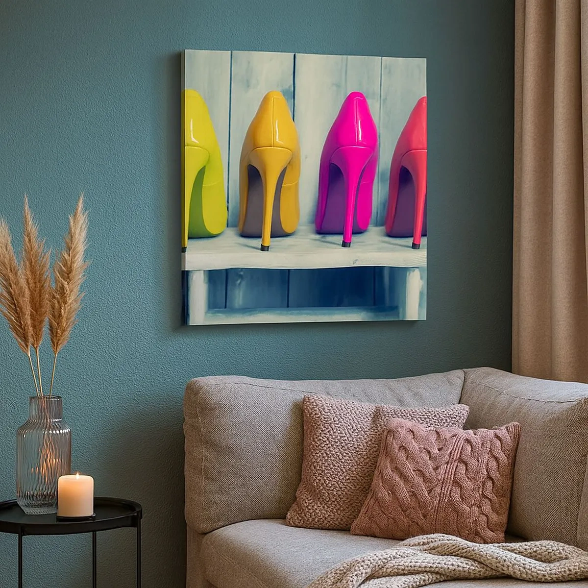 Tablou pe pânză - Mergând pe un curcubeu - 30x30 cm