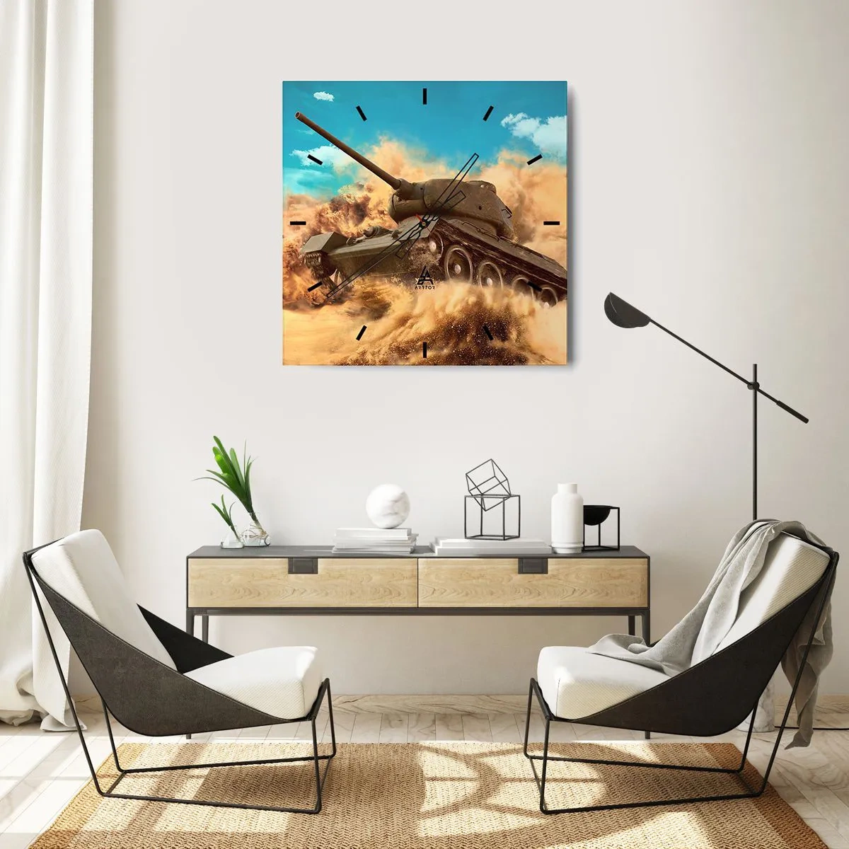 Ceas de perete - Ceas pe sticlă - De neînvins - 40x40 cm