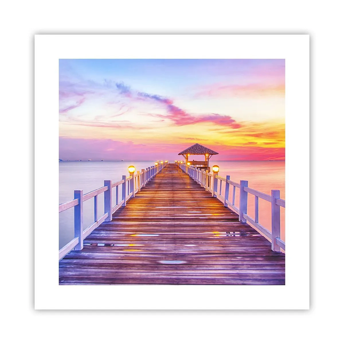 Poster - Tăcerea serii în liliac-auriu - 40x40 cm