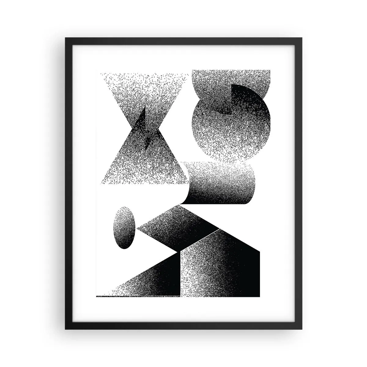 Poster în ramă neagră - Unghiuri și ovale - 40x50 cm