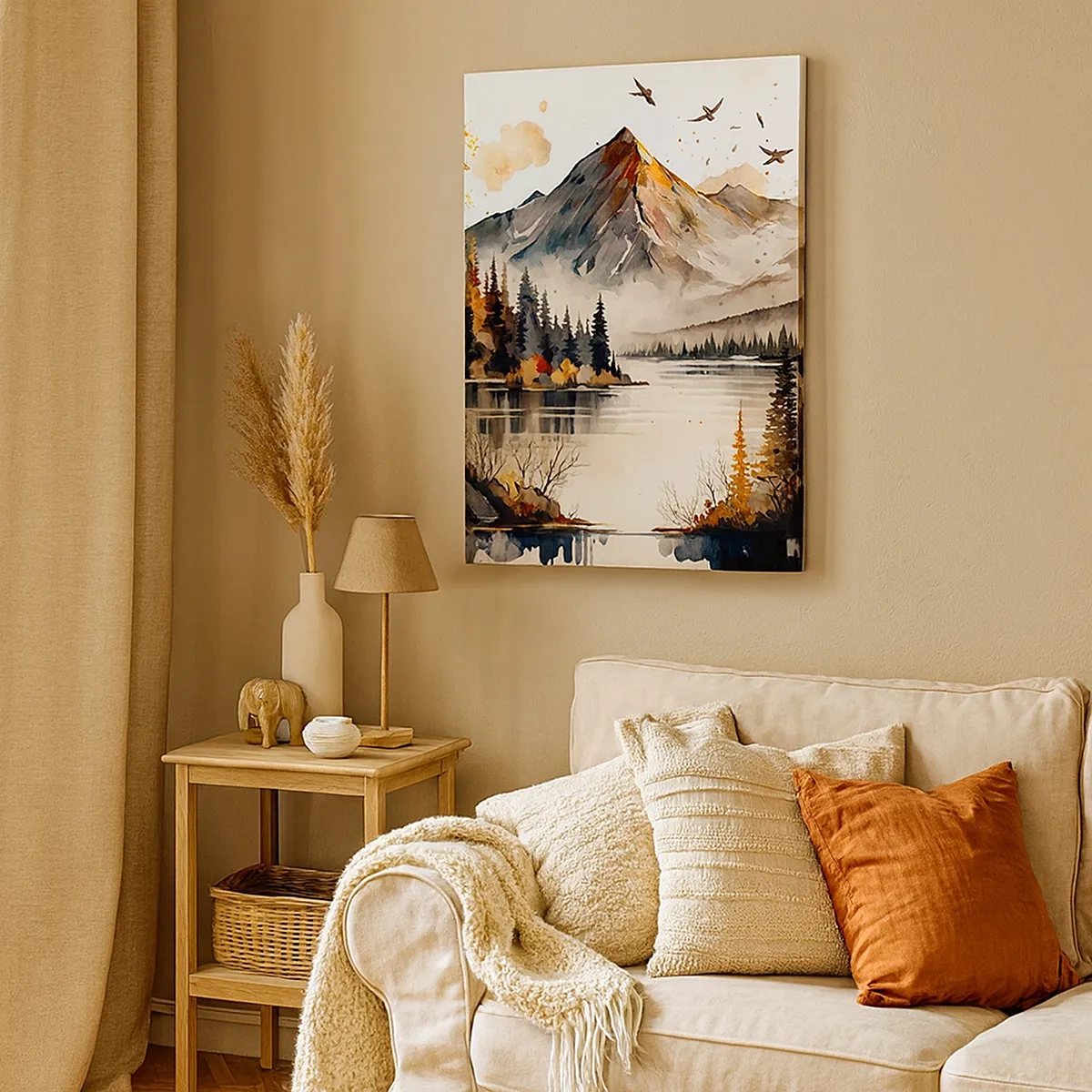 Tablou pe pânză - Toamna de aur în munți - 50x70 cm