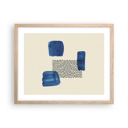 Poster în ramă de stejar deschis - Cvartet abstract - 50x40 cm