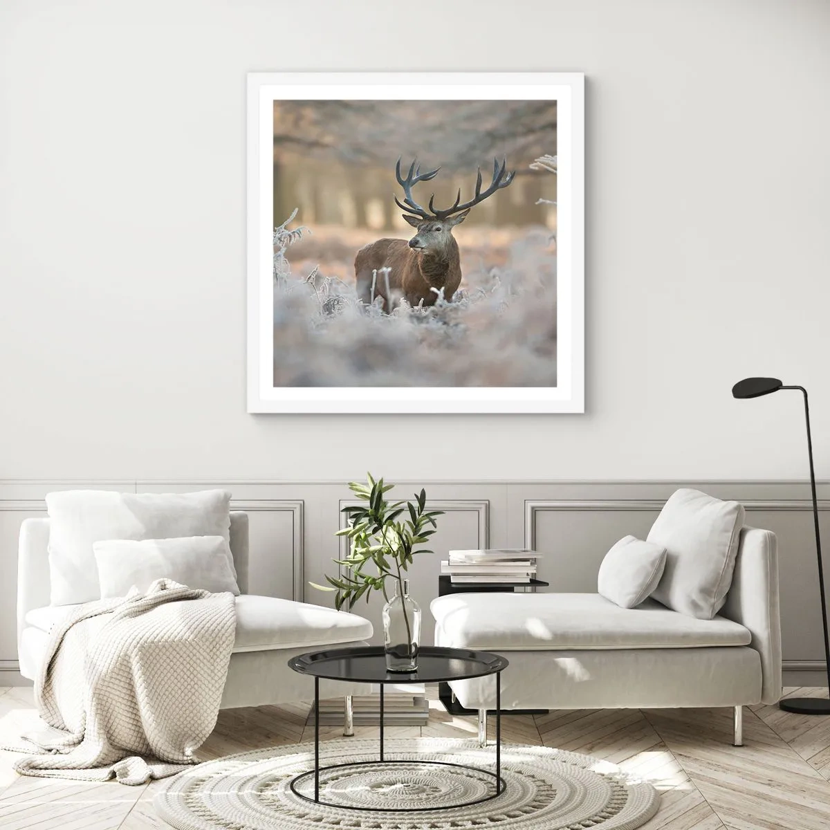 Poster în ramă albă - O dimineață răcoroasă - 50x50 cm