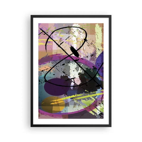 Poster în ramă neagră - Compoziție abstractă cu forme geometrice - 50x70cm - Poate fi drept sau de jur împrejur - Decorațiune modernă pentru perete pentru living și dormitor ARTTOR