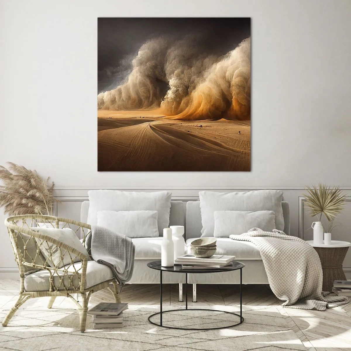 Tablou pe sticlă - Mânia deșertului - 30x30 cm