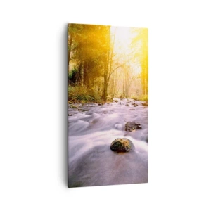 Tablou pe pânză - Malachit în rame de argint și aur - 55x100 cm