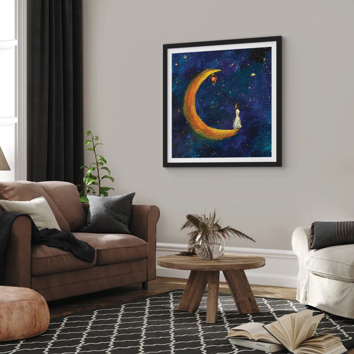 Poster în ramă neagră - Chemarea lumii - 30x30 cm
