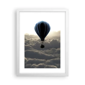 Poster în ramă albă - Rătăcitor deasupra norilor - 30x40 cm