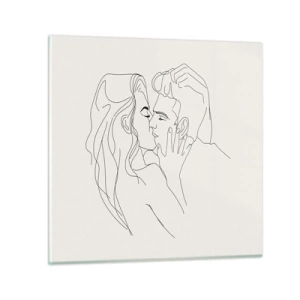 Tablou pe sticlă - Încurcați în sentimente - 30x30 cm