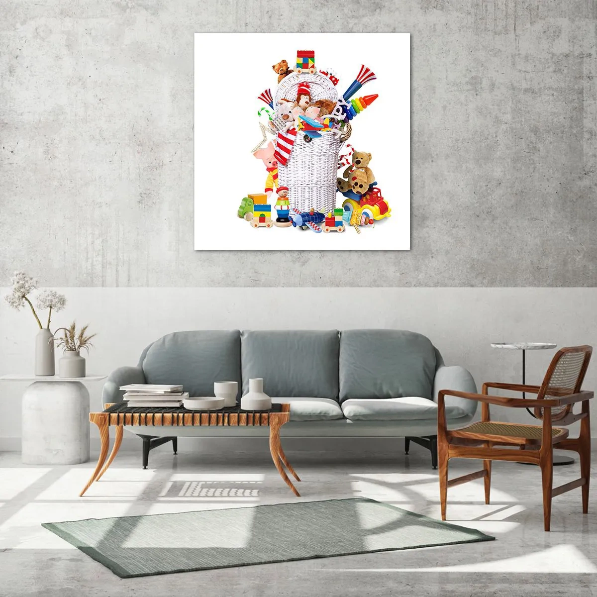 Tablou pe sticlă - Comorile micuțului - 40x40 cm