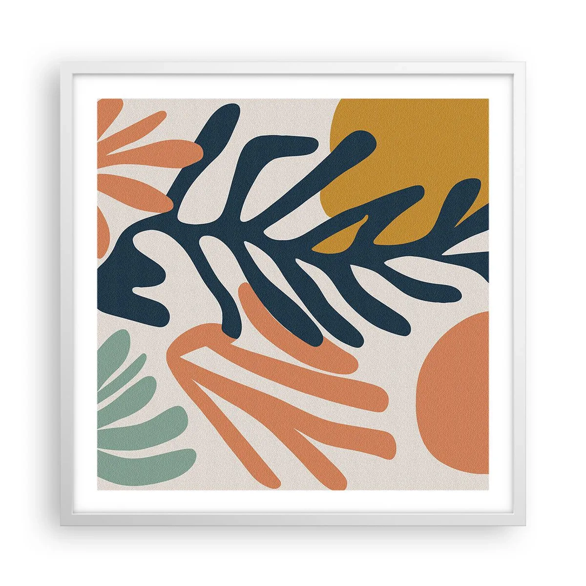 Poster în ramă albă - Mări de corali - 60x60 cm