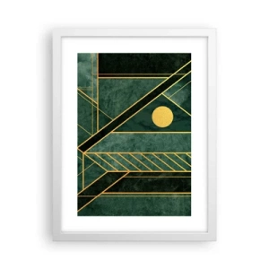 Poster în ramă albă - Dinamica aurului și a azurului - 30x40 cm