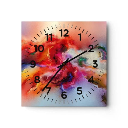 Ceas de perete - Ceas pe sticlă - Cum să prinzi visul - fum - 40x40 cm
