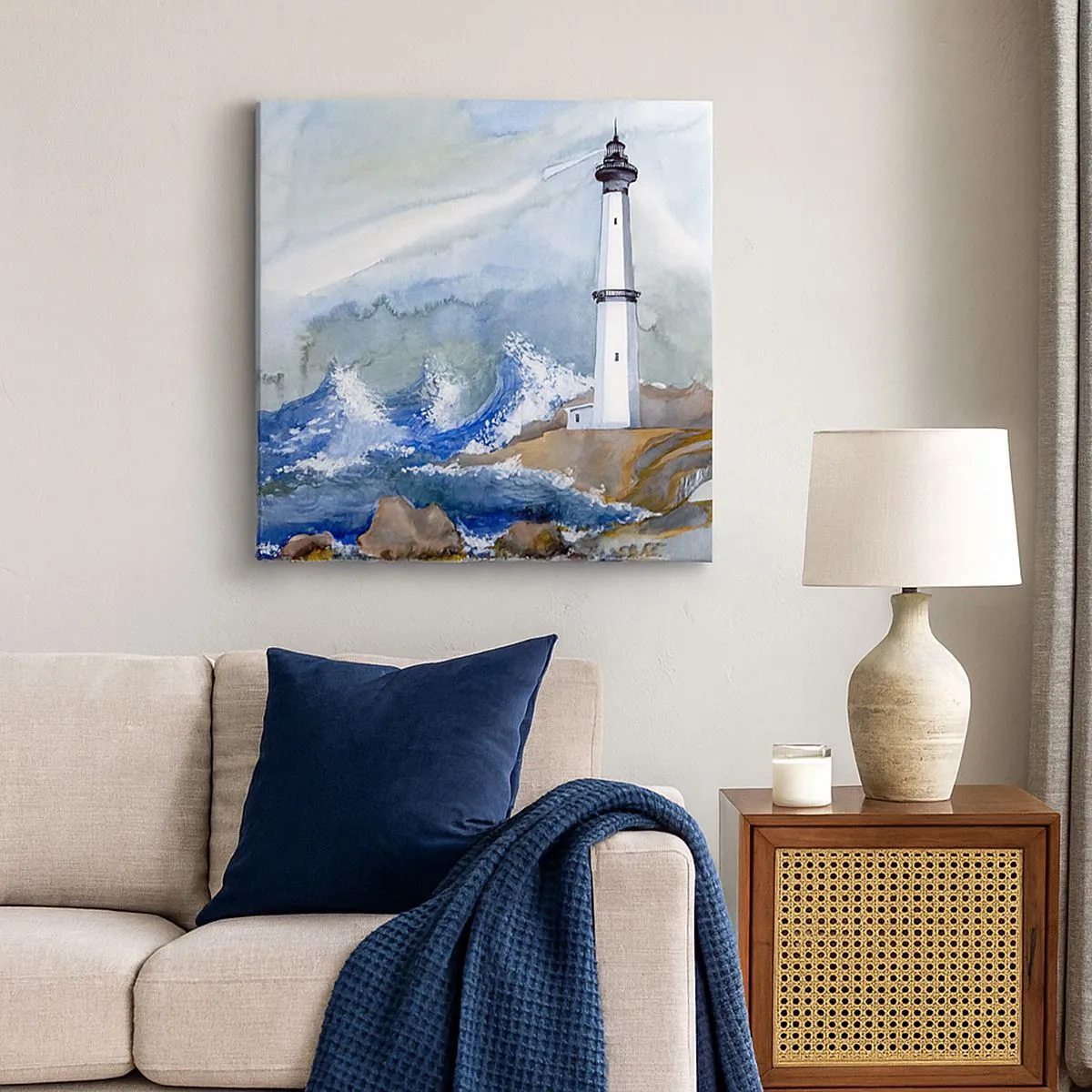 Tablou pe pânză - Împotriva întunericului și a furtunii - 30x30 cm