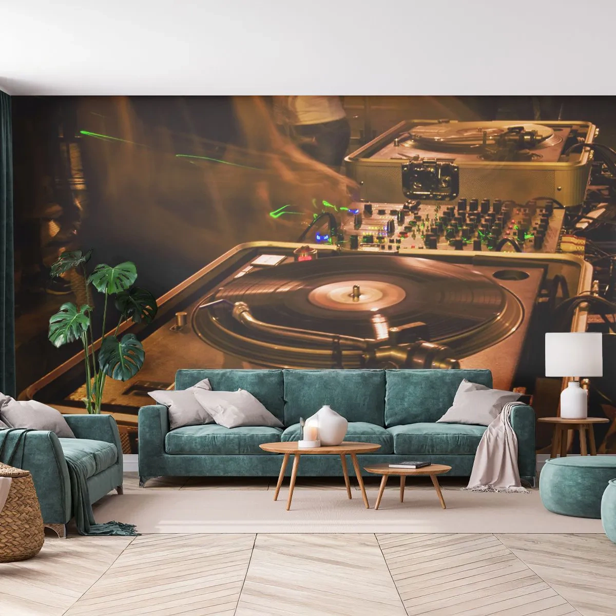 Tapet Premium Canvas - Simți această putere? - Muzică, DJ, Vinil - 250x175 cm