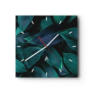Ceas de perete - Ceas pe sticlă - Verdeața în sine - 30x30 cm
