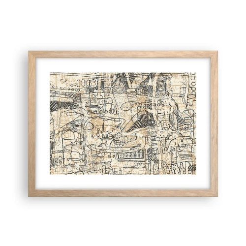 Poster în ramă de stejar deschis - Așteaptă să fie descifrat - 40x30 cm