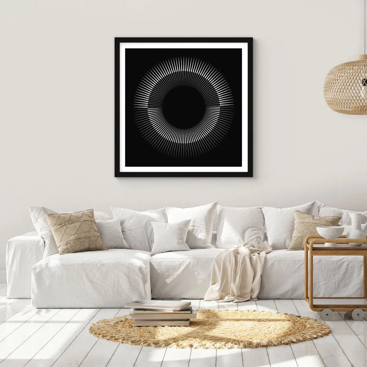 Poster în ramă neagră - Soarele Negru - 30x30 cm